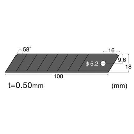 NT CUTTER Breakaway-Blade Utility Knives, Spare blade Heavy-Duty thick black/6 blades "BL-12P"