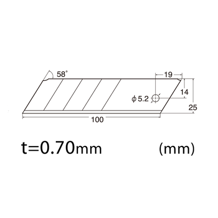 NT CUTTER Breakaway-Blade Utility Knives, Spare blade Heavy-Duty Extra-large/5 blades "BX-400P"