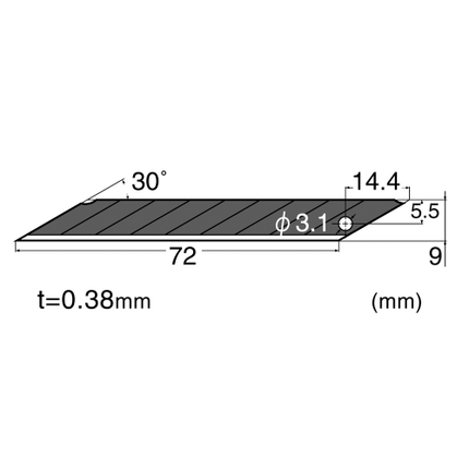 NT CUTTER Breakaway-Blade Utility Knives, Spare blade Light-Duty 30 degree black blade/10baldes "BA15P"