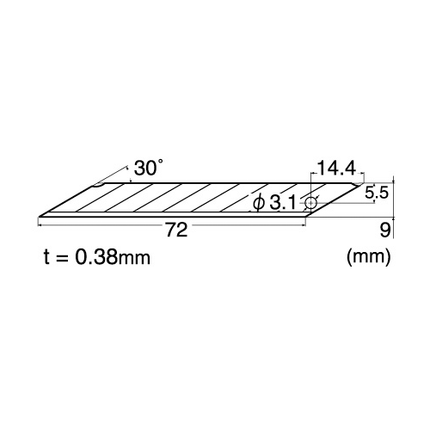 NT CUTTER  Spare blade Precision 30 degree segmented/5 blades "BD-100"