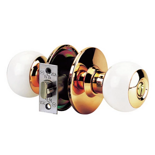 JUNGHWA Key- and Button-Locking Door Knobs  3400MIZIT (White)