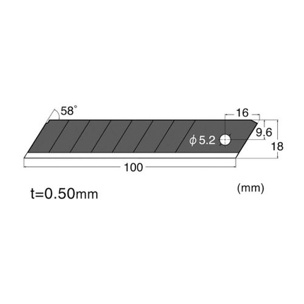 NT CUTTER Breakaway-Blade Utility Knives, Spare blade Heavy-Duty extra-sharp black blade/10 blades "BL13P"