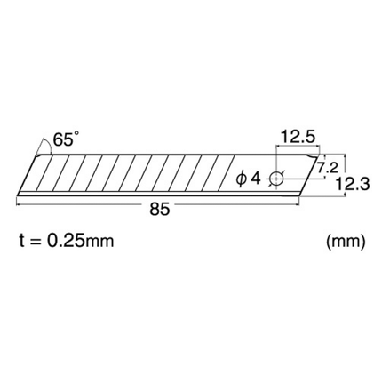 NT CUTTER Breakaway-Blade Utility Knives, Spare blade Medium-Sized thin/20 blades "BH-11P"