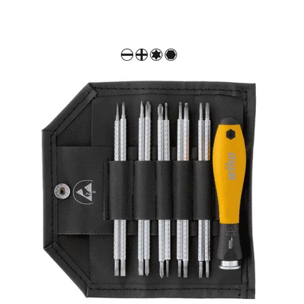 [WIHA] Screwdriver with interchangeable blade set SYSTEM 4 ESD   assorted 11-pcs. 2691 T11 ESD | 210-7200
