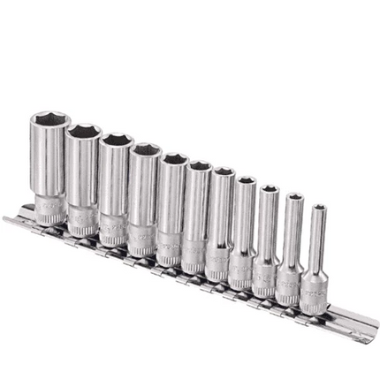 [GENIUS TOOLS] 11 Piece 1/4″ Dr. Metric Deep Hand Socket Set GD-211M | 200-7733