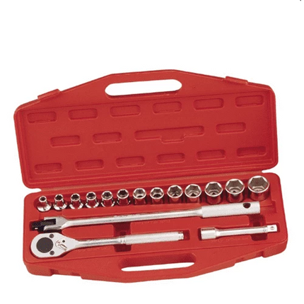 [GENIUS TOOLS] 16 Piece 1/2″ Dr. SAE Hand Socket Set GS-416S | 200-9519