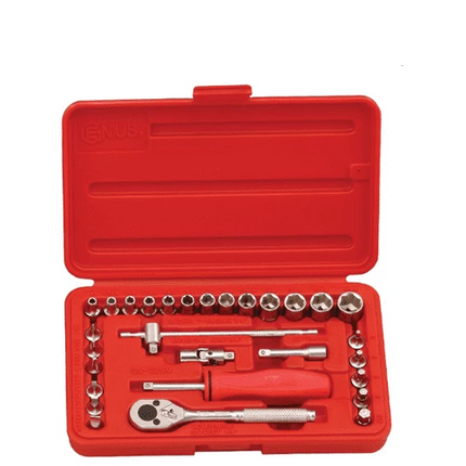 [GENIUS TOOLS] 29 Piece 1/4″ Dr. Metric Hand Socket Component Set GS-229M | 200-8671