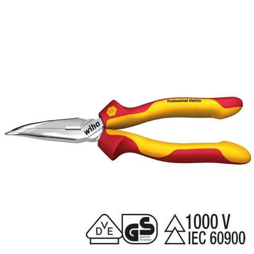 [WIHA] Needle nose pliers Professional electric with cutting edge curved shape, approx. 40°,Z 05 1 06 | 210-6566