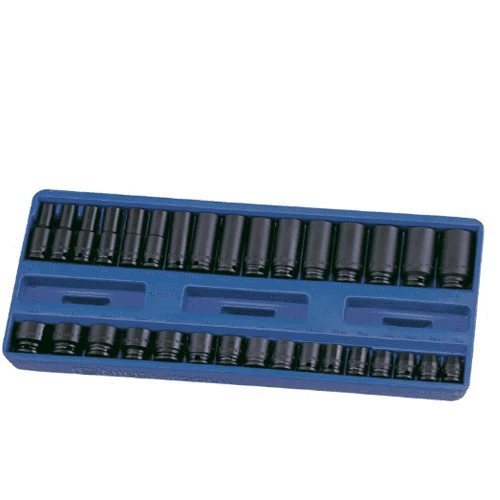 [GENIUS TOOLS] 32 Piece 3/8″ Dr. Metric Deep Impact Socket Set Cr-Mo CM-332M | 201-5617