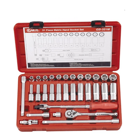 [GENIUS TOOLS] 31 Piece 3/8″ Dr. Metric Deep Hand Socket Set GS-331M | 200-9935