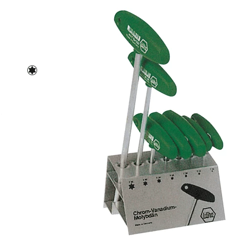 [WIHA] L-key with T-handle set   Short TORX® in work bench stand, 7-pcs., matt chrome-plated 364 VB | 210-2436