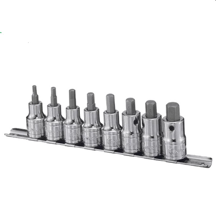 [GENIUS TOOLS] 8 Piece 1/2″ Dr. Metric Hex Bit Socket Set BS-408H  | 201-2771