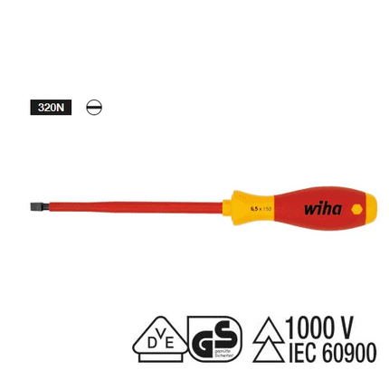 [WIHA] Screwdriver SoftFinish® electric, Slotted, 320N