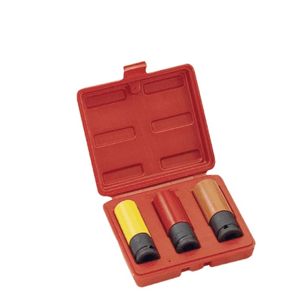 [GENIUS TOOLS] 3 Piece 1/2″ Dr. Metric Car Wheel Thin Wall Deep Impact Socket Set CW-403M | 201-4672