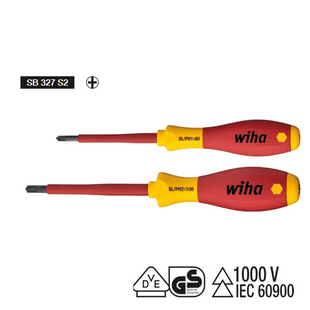 [WIHA] Screwdriver set SoftFinish® electric   PlusMinus/Phillips in blister pack 2-pcs. SB 327 S2 | 210-8087