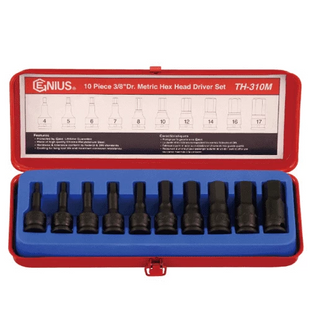 [GENIUS TOOLS] 10 Piece 3/8″ Dr. Metric Hex Head Driver Set TH-310M | 200-7690