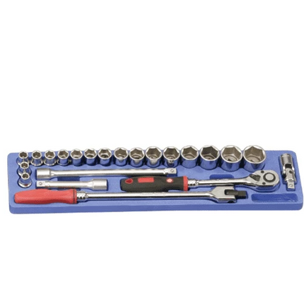 [GENIUS TOOLS] 22 Piece 1/2″ Dr. Metric Hand Socket Set TS-4222 | 201-5592