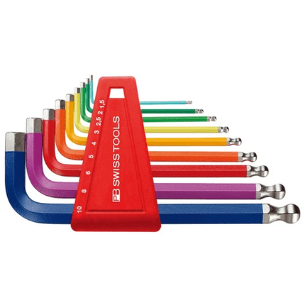 [PB SWISS TOOLS] PB 212.H-10 RB CN, Coloured ball point hex key L-wrench sets for hexagon socket screws | 233-2666