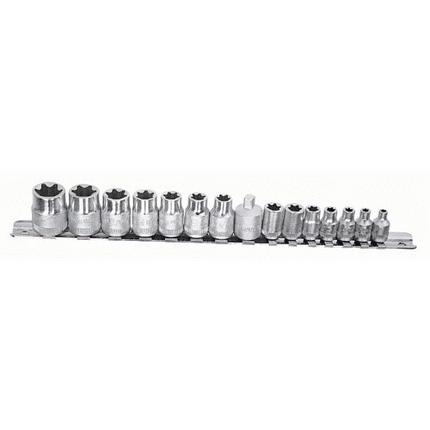 [GENIUS TOOLS] 15 Piece 1/4″ & 3/8″ Dr. Star Hand Socket Set TX-2315 | 200-7627