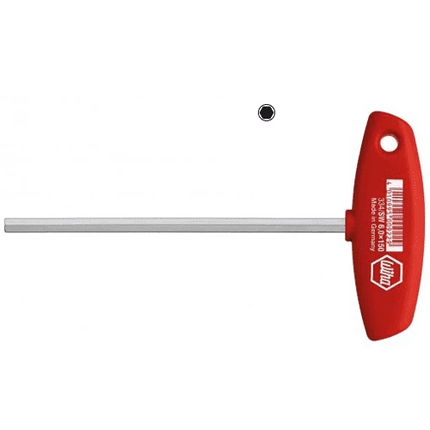 [WIHA] L-key with T-handle Hexagon brilliant nickel-plated  334