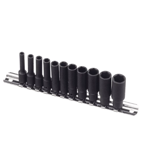 [GENIUS TOOLS] 11 Piece 1/4″ Dr. Metric Deep Impact Socket Set Cr-V TD-211M  | 200-7937