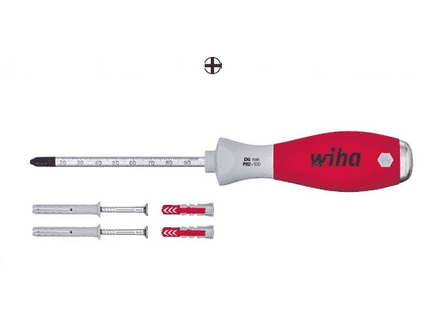 [WIHA] SoftFinish® dowel racket set with dowels   Phillips with 6 mm round blade, SB 534S5 |  210-8139