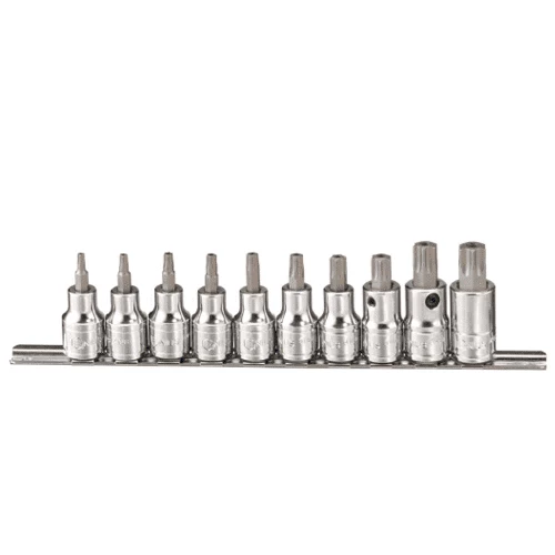 [GENIUS TOOLS] 10 Piece 1/2″ Dr. Tamperproof Star Bit Socket Set BS-410TA | 200-9546