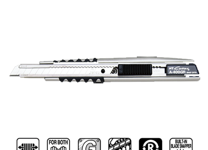 NT CUTTER Breakaway-Blade Utility Knives Metal & Rubber A Black "A-400GRP(BK)"