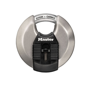 MASTER LOCK Model No. M50XD  3-1/8in (79mm) Wide Magnum® Stainless Steel Discus Padlock with Shrouded Shackle