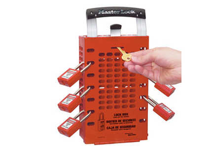 MASTER LOCK Model No. 503RED  Latch Tight™ Red Group Lock Box, Wall-Mount or Portable