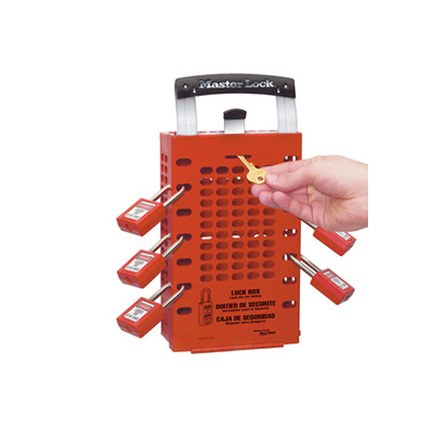 MASTER LOCK Model No. 503RED  Latch Tight™ Red Group Lock Box, Wall-Mount or Portable