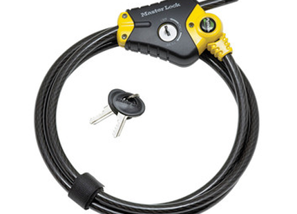 MASTER LOCK Model No. 8413DPF  6ft (1.8m) Long x 3/8in (10mm) Diameter Python™ Adjustable Locking Cable; Yellow and Black