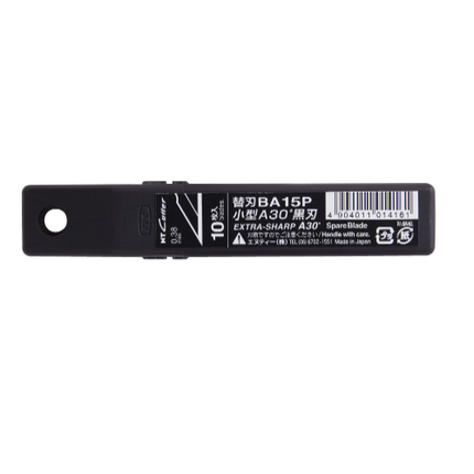 NT CUTTER Breakaway-Blade Utility Knives, Spare blade Light-Duty 30 degree black blade/10baldes "BA15P"