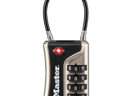 MASTER LOCK Model No. 4697D  1-3/8in (36mm) Wide Set Your Own Numeric Combination TSA-Accepted Luggage Lock with Flexible Shackle