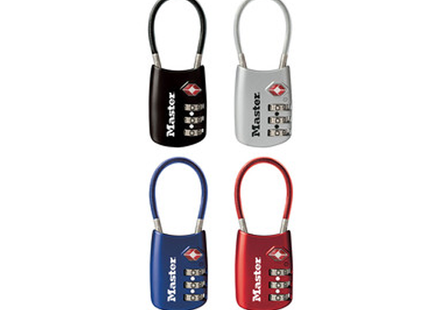 MASTER LOCK Model No. 4688D  1-3/16in (30mm) Wide Set Your Own Combination TSA-Accepted Luggage Lock with Flexible Shackle
