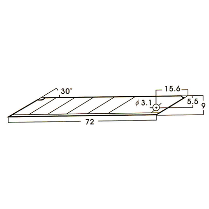 NT CUTTER Breakaway-Blade Utility Knives, Spare blade Light-Duty 30 degree/10 blades "BAD-21P"