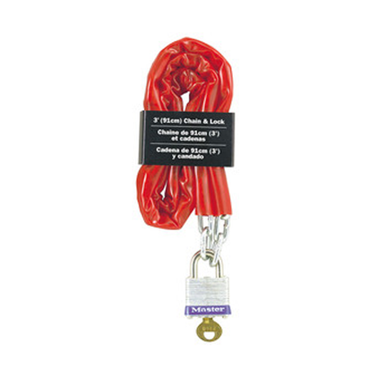 MASTER LOCK Model No. 716D  3ft (91cm) Long x 9/64in (4mm) Diameter Welded Steel Chain with Laminated Steel Padlock