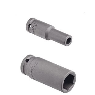 [GENIUS TOOLS] 1/2" Dr. 6 pt. Metric Deep Impact Sockets Cr-Mo