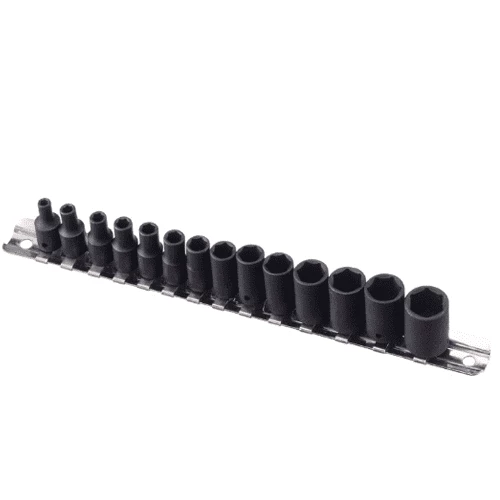 [GENIUS TOOLS] 14 Piece 1/4″ Dr. Metric Impact Socket Set Cr-V TF-214M | 200-7928