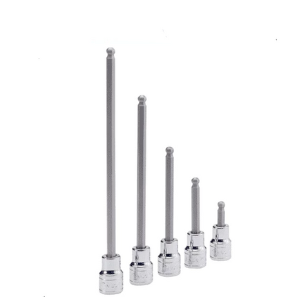 [GENIUS TOOLS]  1/2" Dr. Metric Wobble Hex Bit Sockets - 110mmL