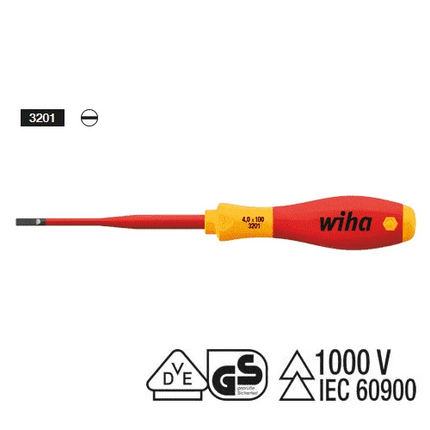 [WIHA] Screwdriver SoftFinish® electric slimFix   Slotted,3201
