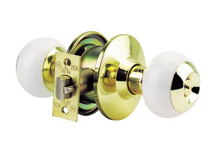 JUNGHWA Key- and Button-Locking Door Knobs  3300CHOICE (White)
