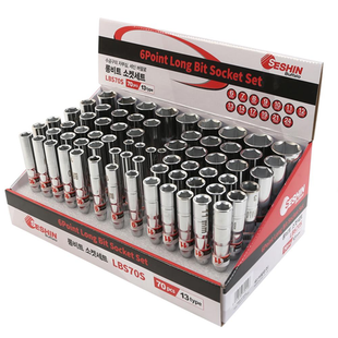 Seshin Buffalo 6Point Long Bit Socket Set LBS70S (70PCS)