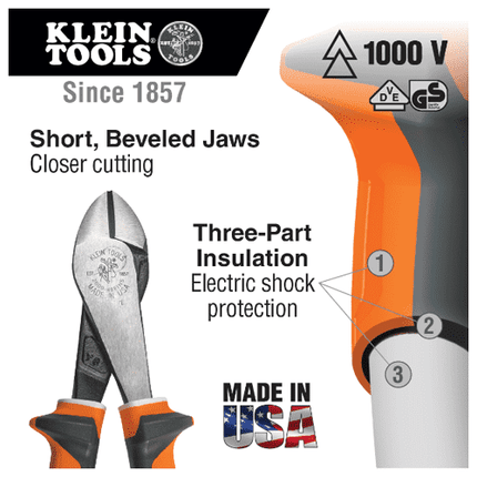 [KLEIN TOOLS] Diagonal Cutting Pliers Angled Head (No.2000-48-EINS) | 218-0504