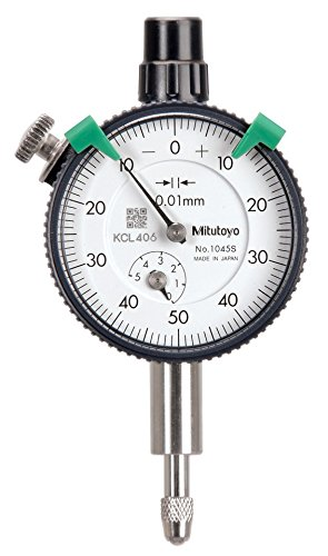Mitutoyo MIT1045S Compact Dial Indicator, 5mm (1mm Revolution) Range, 0-50-0 Reading