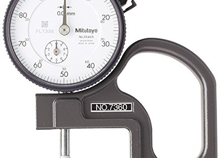 Mitutoyo 7360 Dial Thickness Gage, Tube Thickness Anvil, 0-10mm Range