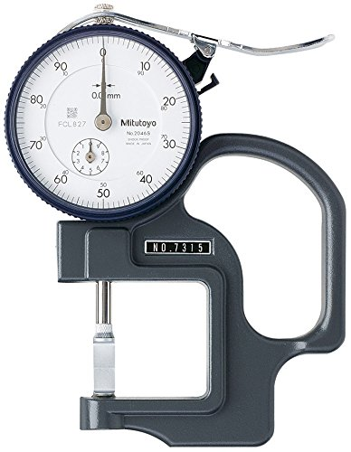 Mitutoyo 7315 Dial Thickness Gage, Groove Thickness Blade Anvil, 0-10mm Range