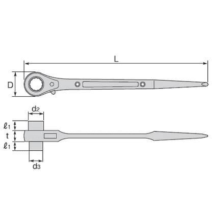 [SUPER TOOL] DOUBLE-SIZE RATCHET WRENCH (Reversible Claw Type) RN1012～4650
