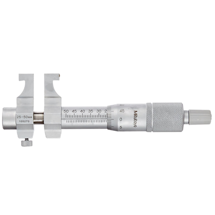 Mitutoyo 145-186 Vernier Inside Micrometer, Caliper Type, 25-50mm Range, 0.01mm Graduation, Plus /-0.006mm Accuracy