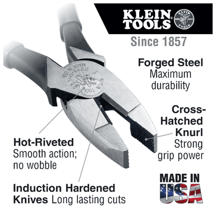 KLEIN TOOLS 8'' Pliers Heavy Duty Side Cutting (No. D2000-8)